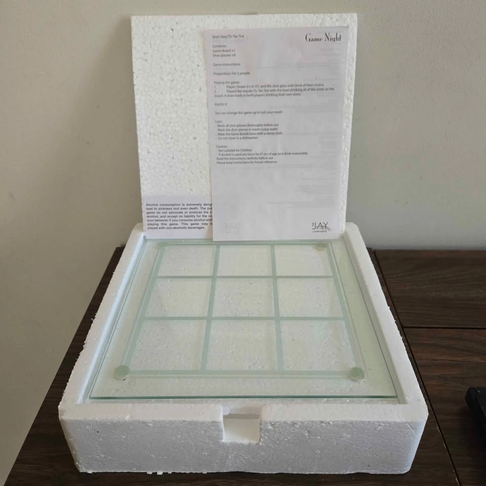 Crystal Clear Game Night Shot Glass Tic-Tac-Toe Drinking Game - photo 3