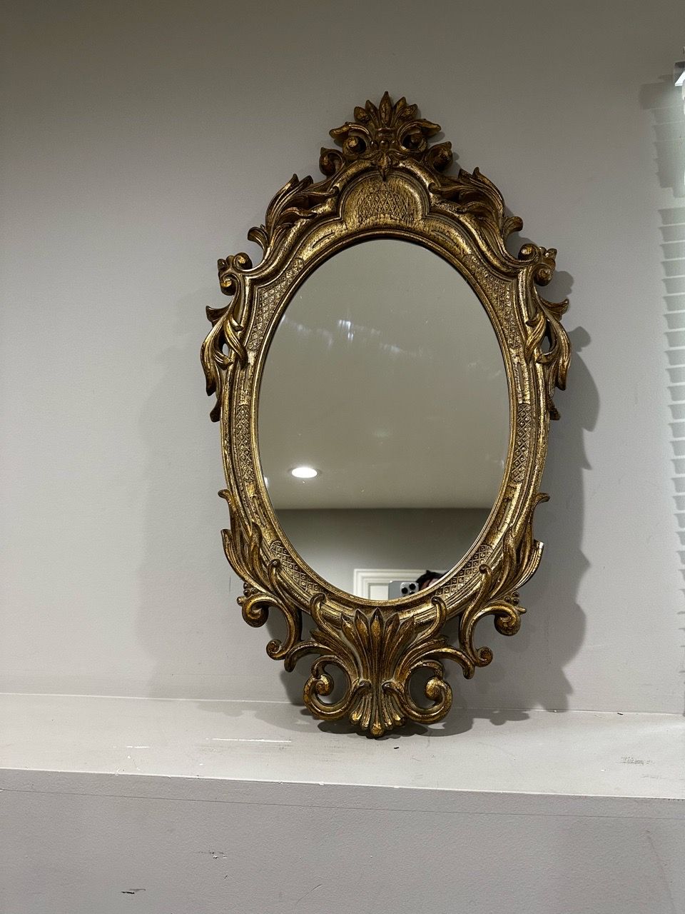 Ornate Gold Baroque Oval Wall Mirror - photo 3