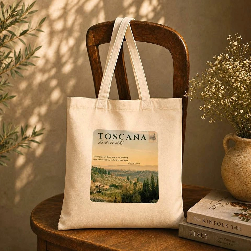 Canvas Tote Bag - Exclusive Custom "Toscana" - One of a kind!