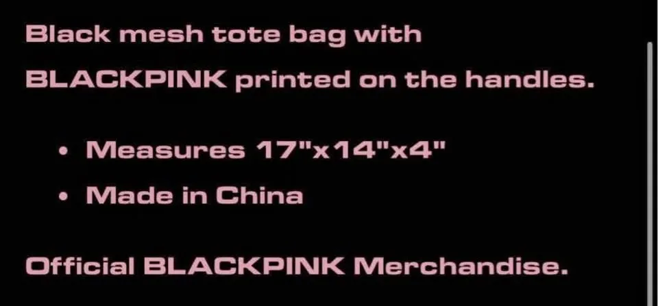 BLACKPINK Light Stick / Mesh Tote Bag - Official Merch image indicator(5)