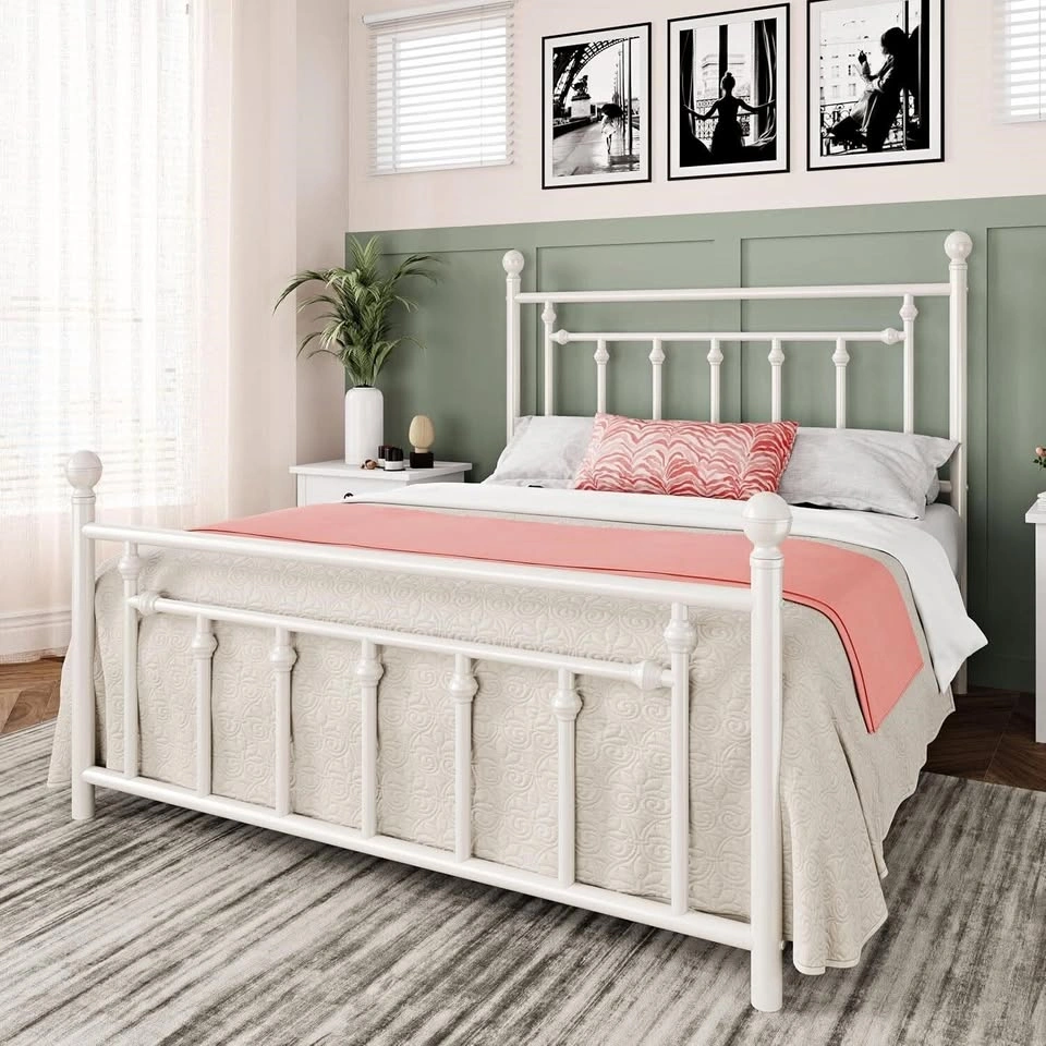 Full Metal Bed Frame with Headboard and Footboard - New