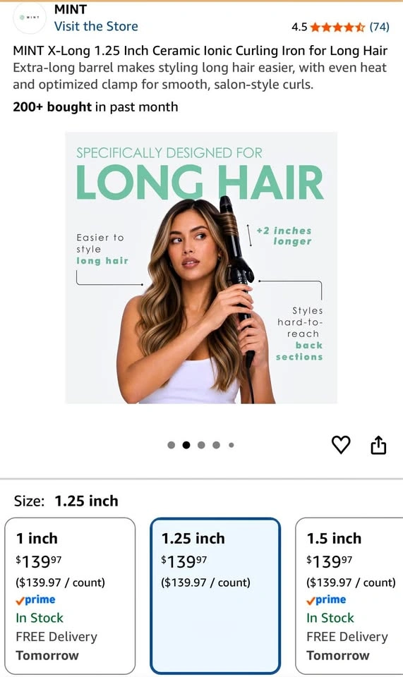 Mint Curling iron