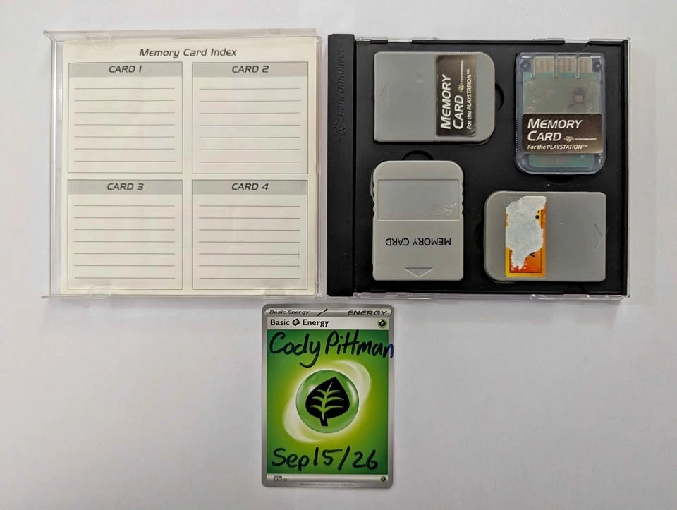PlayStation 1 Memory Card Lot with Case