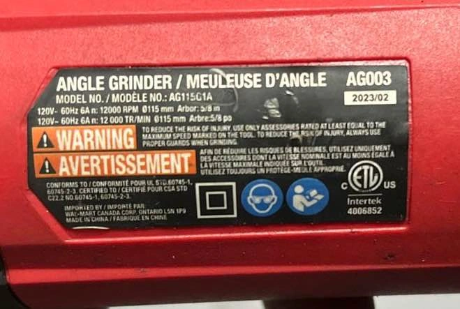 Hyper Tough Angle Grinder 6A - photo 2