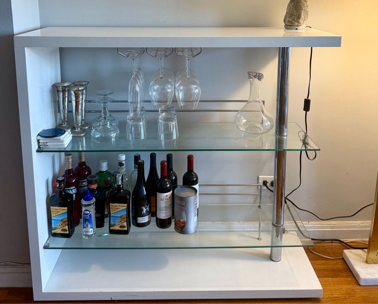 Glossy White Home Bar