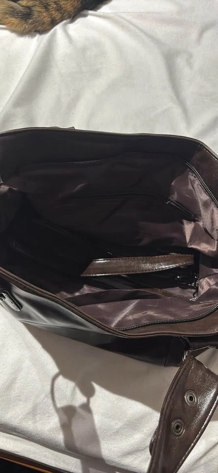 Brown Faux Leather Shoulder Bag - photo 3