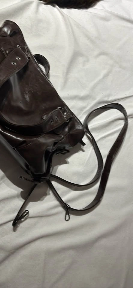 Brown Faux Leather Shoulder Bag - photo 4