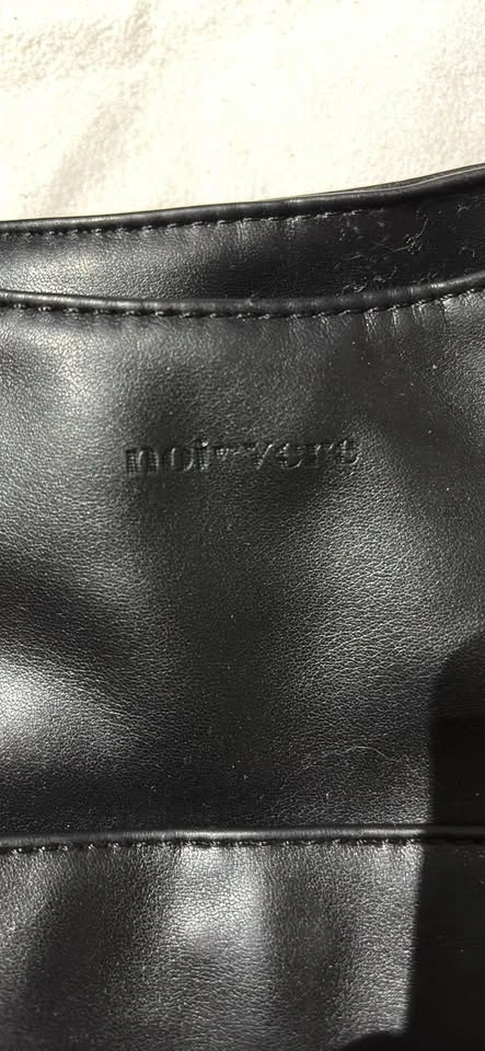 Noirvere Black Faux Leather Hobo Shoulder Bag - photo 2