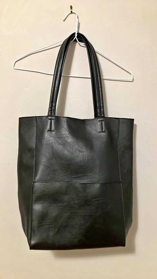 Mia & Luca Black Faux Leather Tote Bag
