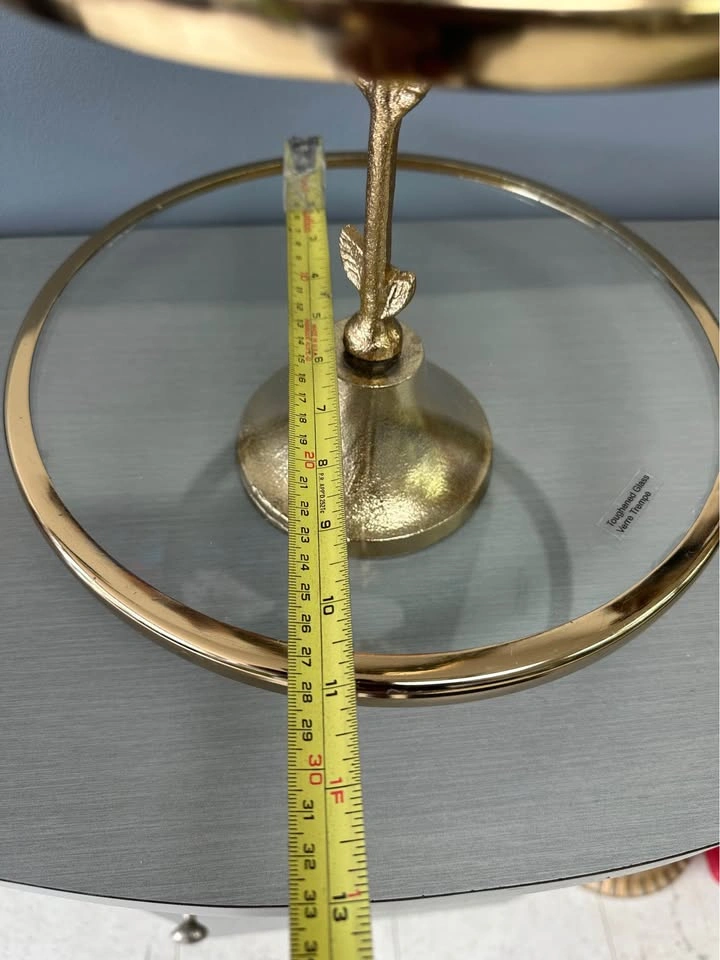 2-Tier Gold and Glass Serving Stand - photo 3