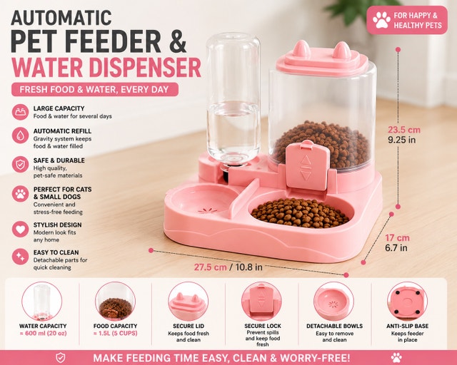 Automatic Pet Feeder & Water Dispenser – Brand New - photo 2