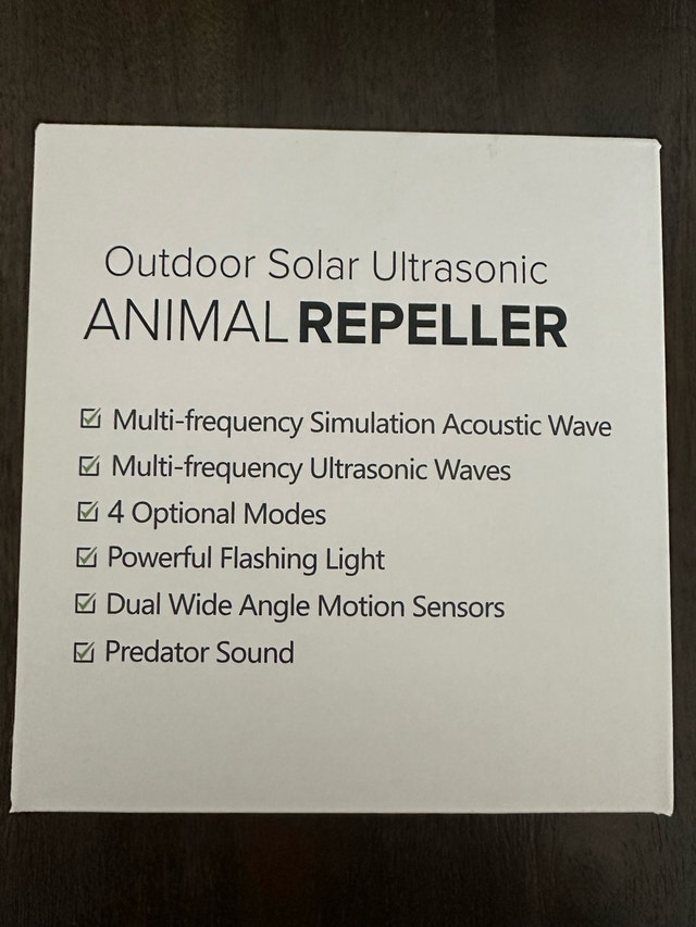 Outdoor Solar Ultrasonic Animal Repeller – Brand New - photo 2