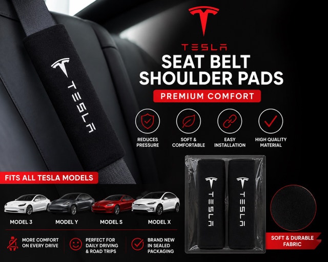 Tesla Seat Belt Shoulder Pads – Premium Comfort – Brand New