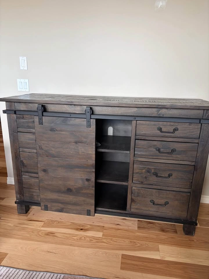Rustic Dark Wood Dining Table Set with Matching Sideboard - photo 3