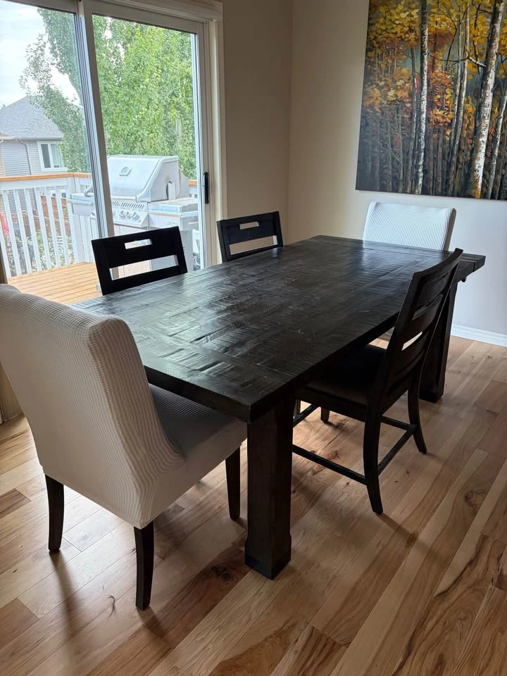 Rustic Dark Wood Dining Table Set with Matching Sideboard - photo 4