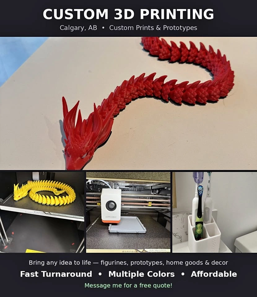 Custom 3D printing (Calgary)
