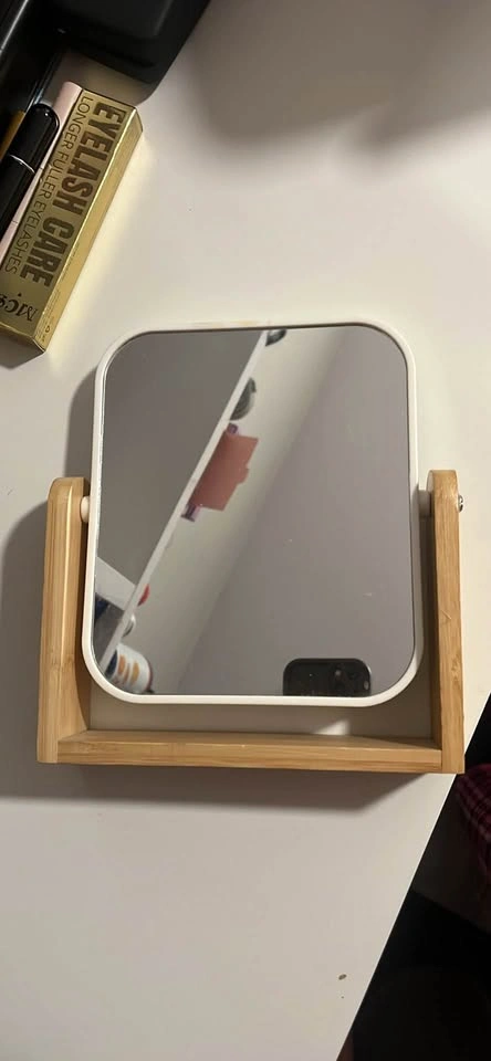 Tabletop Vanity Mirror with Wood Stand - photo 2