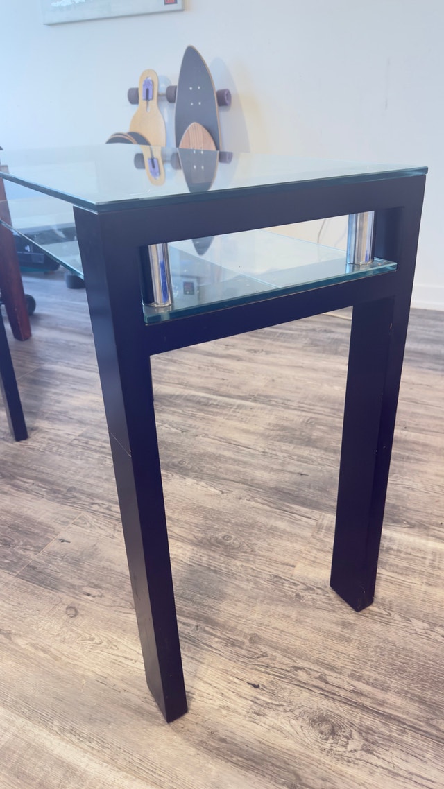 Heavy Glass Console / Sofa Table with Lower Shelf - photo 3