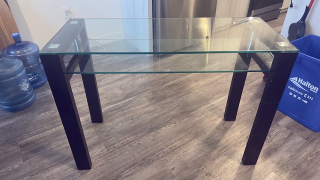 Heavy Glass Console / Sofa Table with Lower Shelf - photo 4