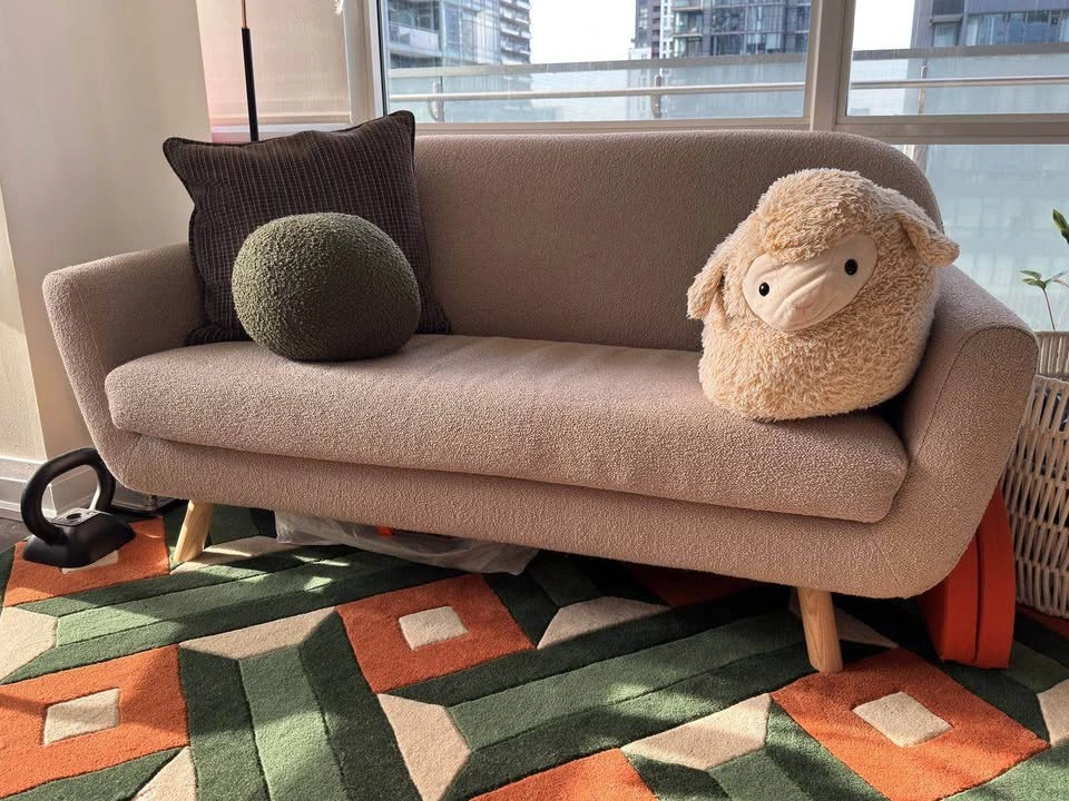 Article Gabriola 64" Loveseat - Sandstone Wool Bouclé - photo 3