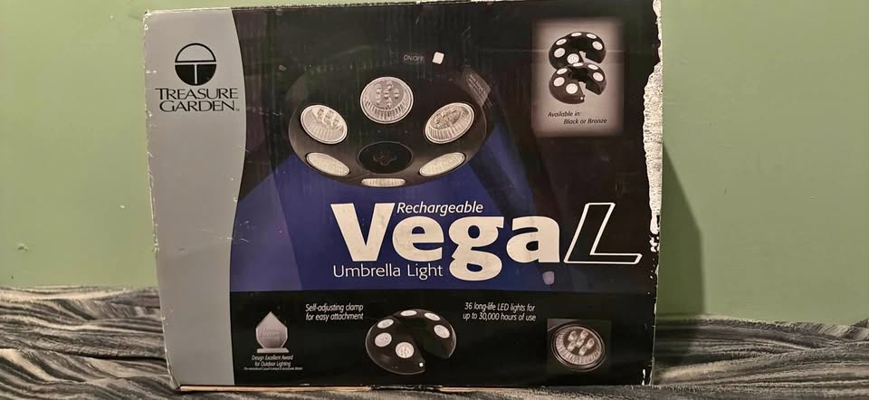 Treasure Garden Vega-L Umbrella Light - 36 LED, Black