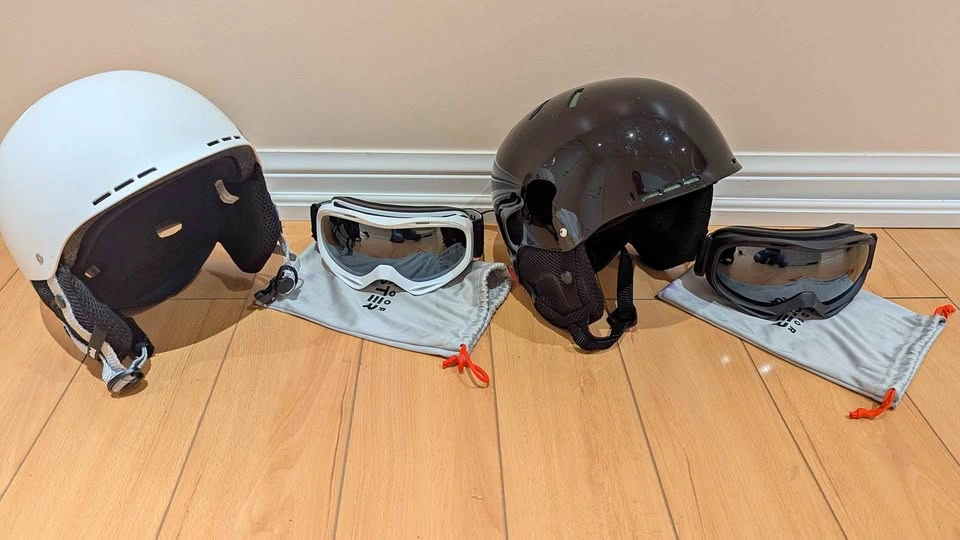 Ski & Snowboard Helmet + Goggles Set (2 Helmets & 2 Goggles)