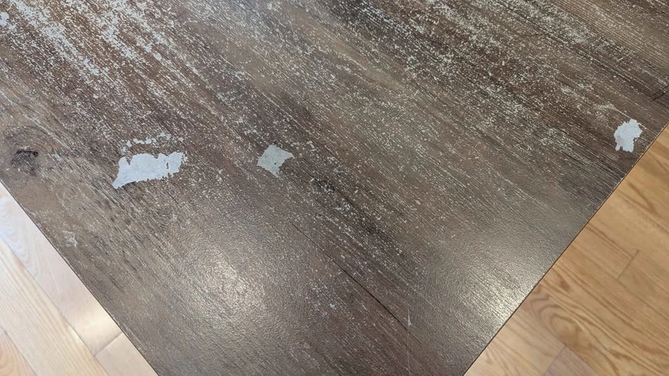 Rectangular Wood-Look Dining Table with Metal Legs - photo 4