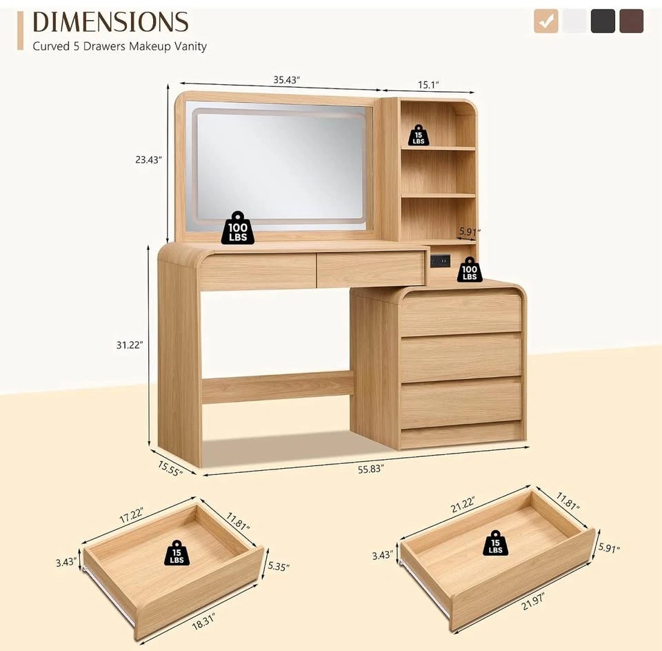 New in box-Vanity Desk with Mirror and Lights - photo 2
