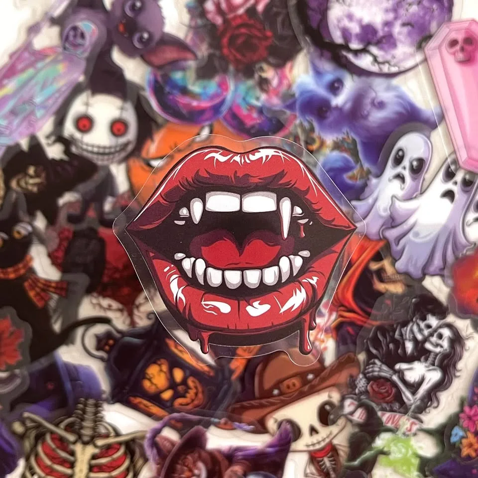 Pack of 50 Transparent Witch Magic Halloween Stickers image indicator(2)