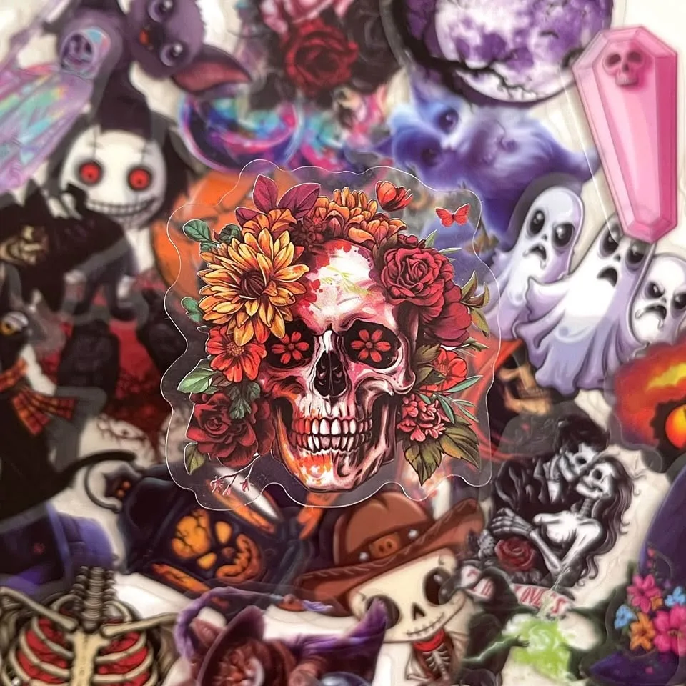 Pack of 50 Transparent Witch Magic Halloween Stickers image indicator(4)