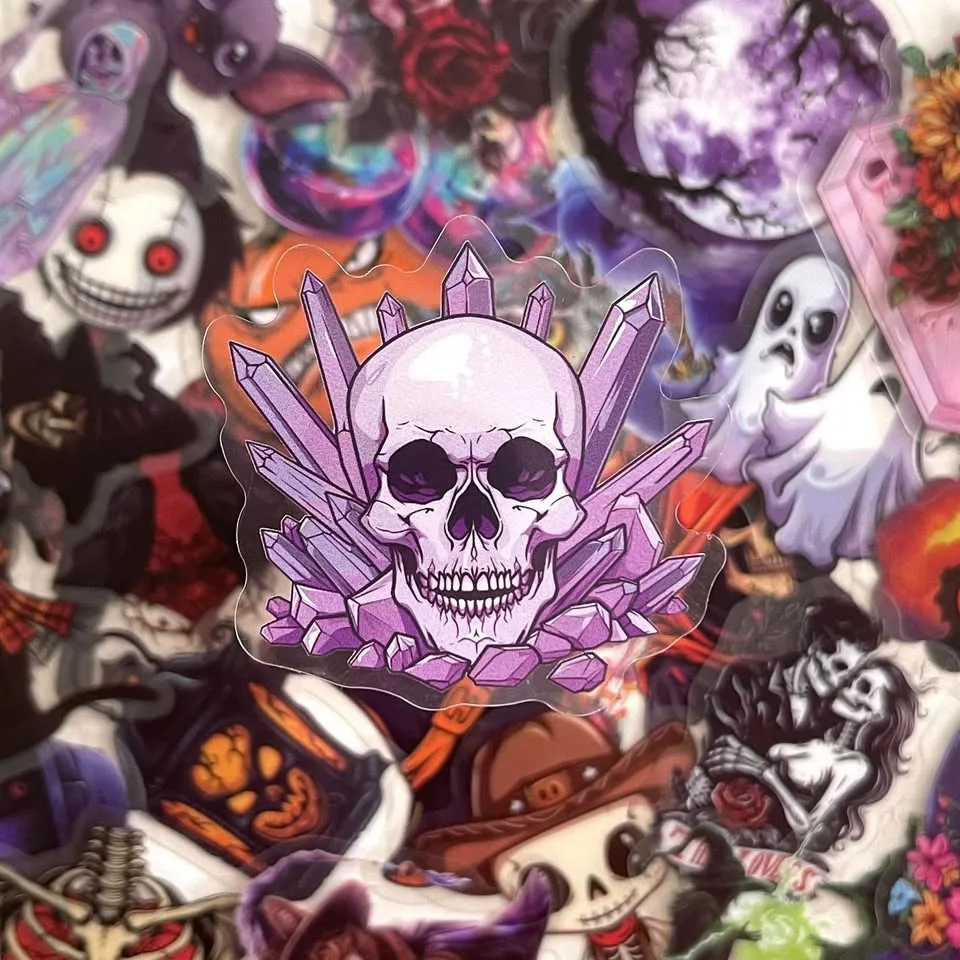 Pack of 50 Transparent Witch Magic Halloween Stickers image indicator(5)