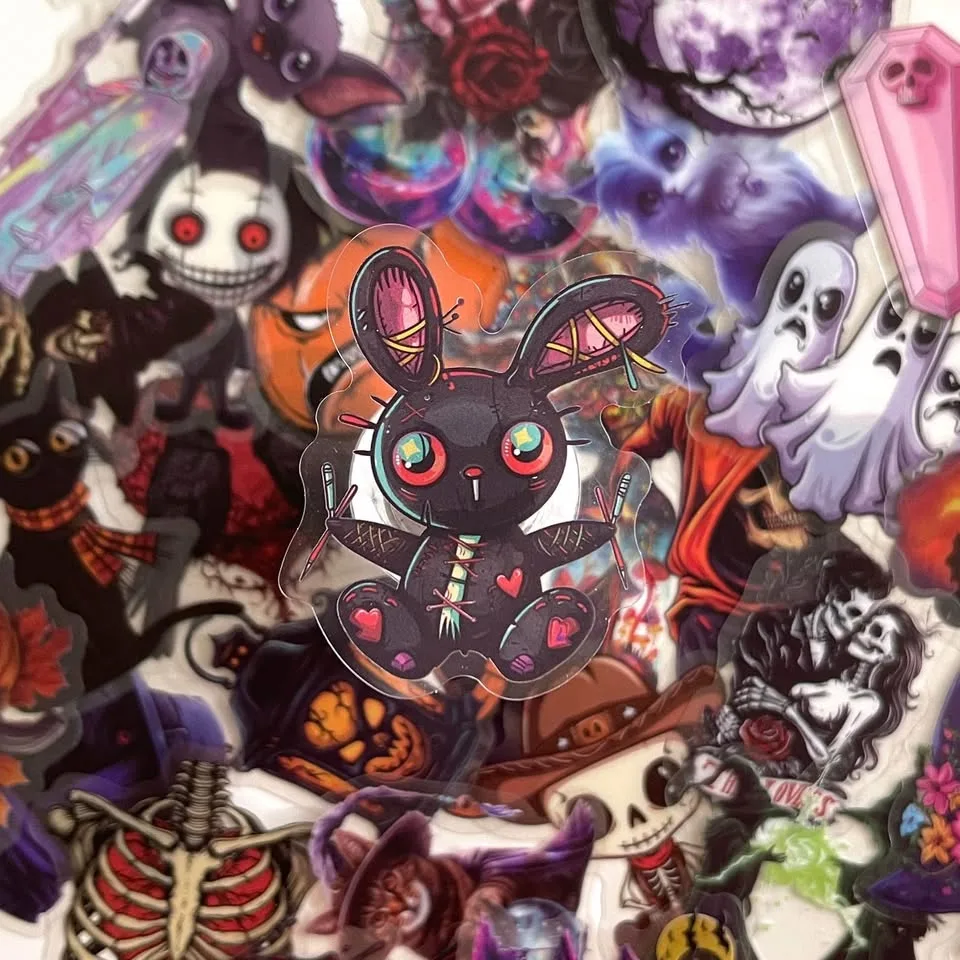 Pack of 50 Transparent Witch Magic Halloween Stickers image indicator(6)