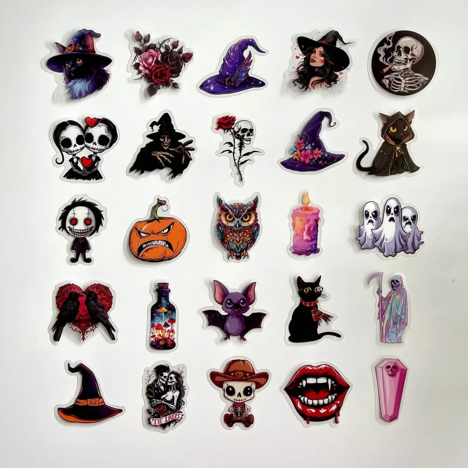 Pack of 50 Transparent Witch Magic Halloween Stickers image indicator(8)