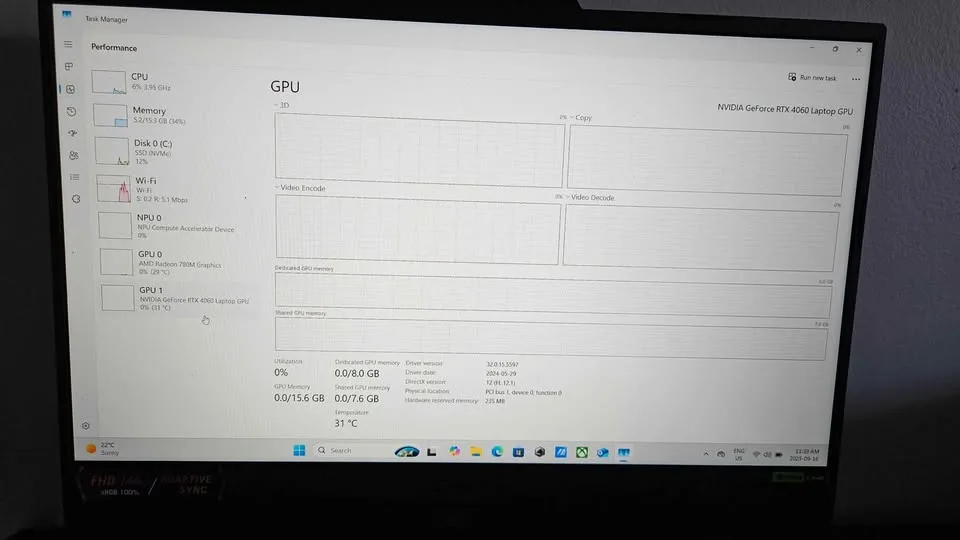 Asus Tuf A15 RTX 4060 - Ryzen 9 - 16GB DDR5 image indicator(4)