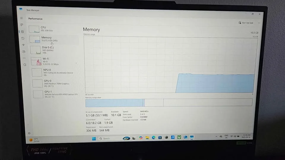 Asus Tuf A15 RTX 4060 - Ryzen 9 - 16GB DDR5 image indicator(5)