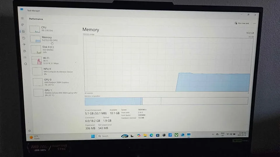 Asus Tuf A15 RTX 4060 - Ryzen 9 - 16GB DDR5 image indicator(6)