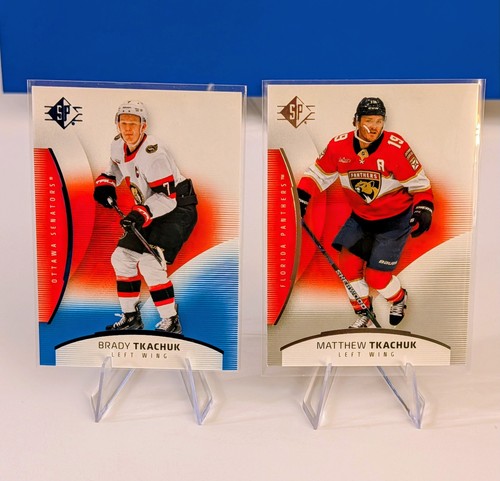 2025-26 SP Hockey Matthew Tkachuk Base & Brady Tkachuk Blue