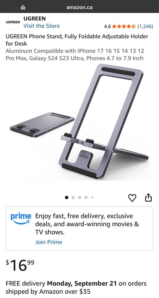 Metal Phone stand fully foldable, and adjustable *NEW* - photo 2