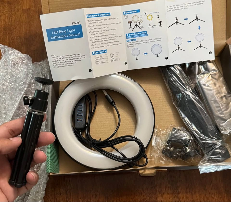 Brand new LED ring light with stand + phone stand - photo 3