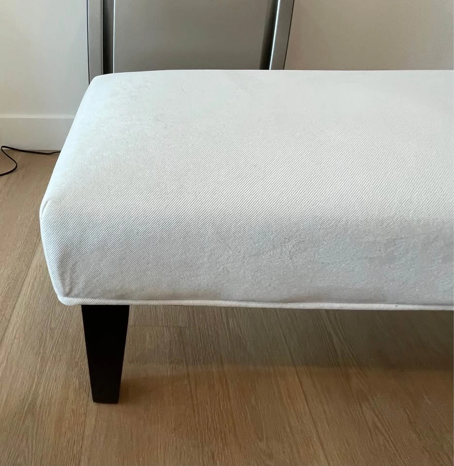 White Upholstered Bench - photo 2