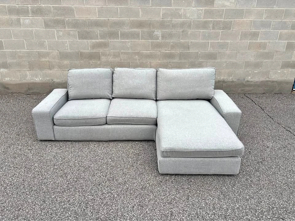 Grey Modern Sectional Couch with Chaise - Delivery Available
