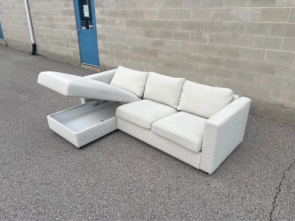 Cream IKEA Sectional Sofa with Storage - Delivery Available - photo 2