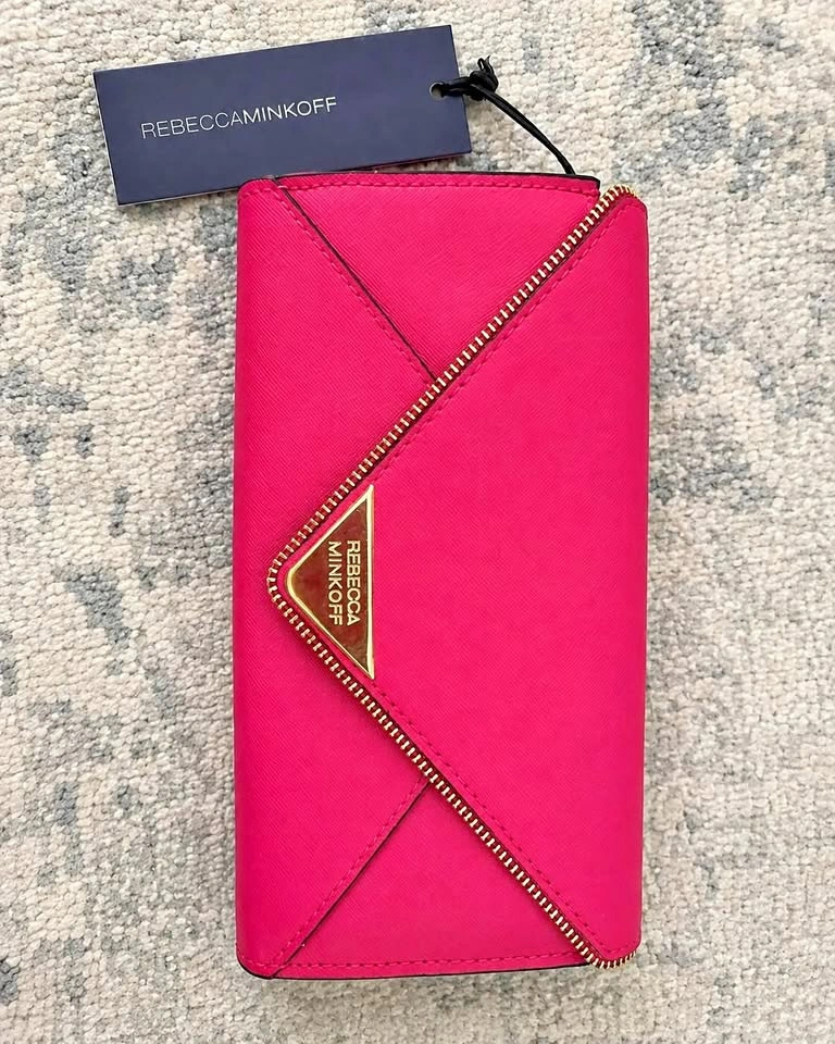 Rebecca Minkoff Pink Leather Envelope Wallet – New With Tags