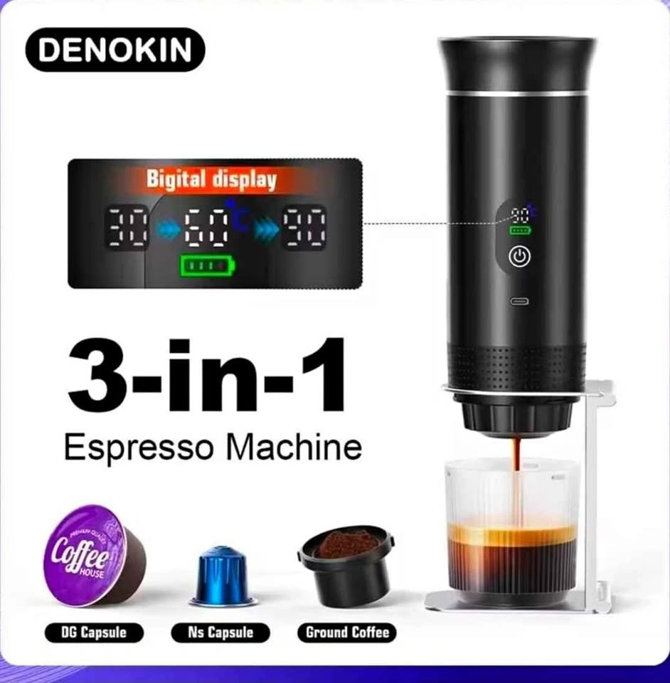 DENOKIN 3-in-1 Portable Espresso Machine