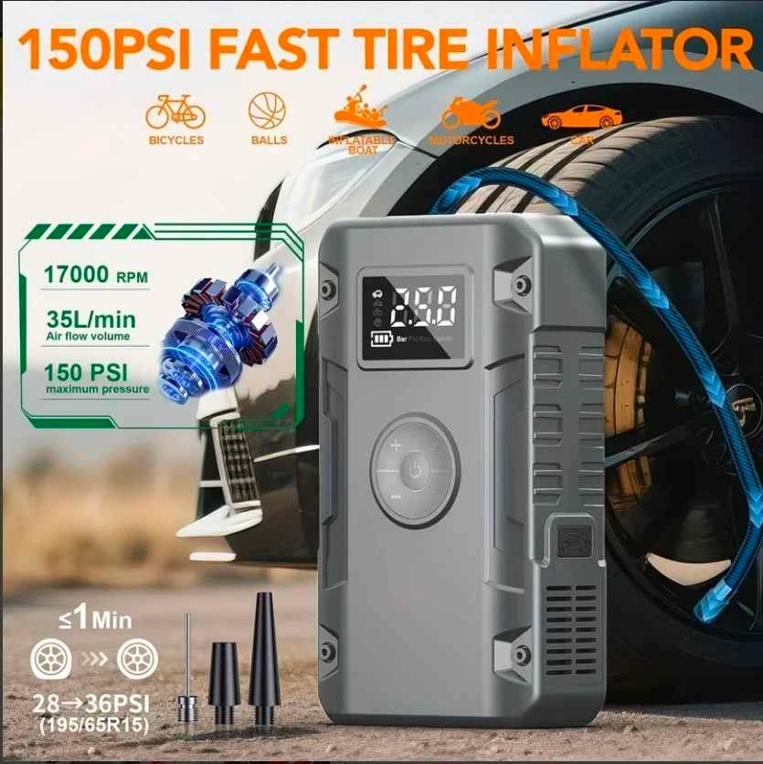 CARMOT Jump Starter & 150PSI Air Inflator - photo 2