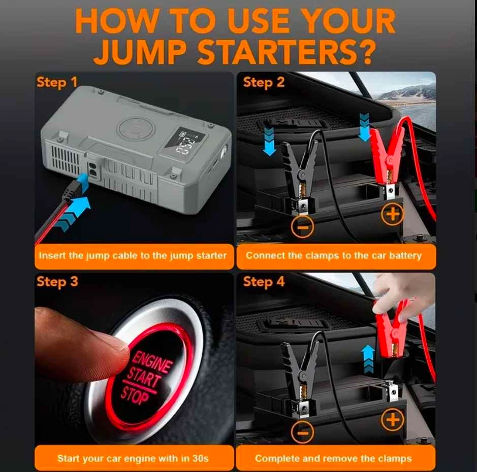 CARMOT Jump Starter & 150PSI Air Inflator - photo 4