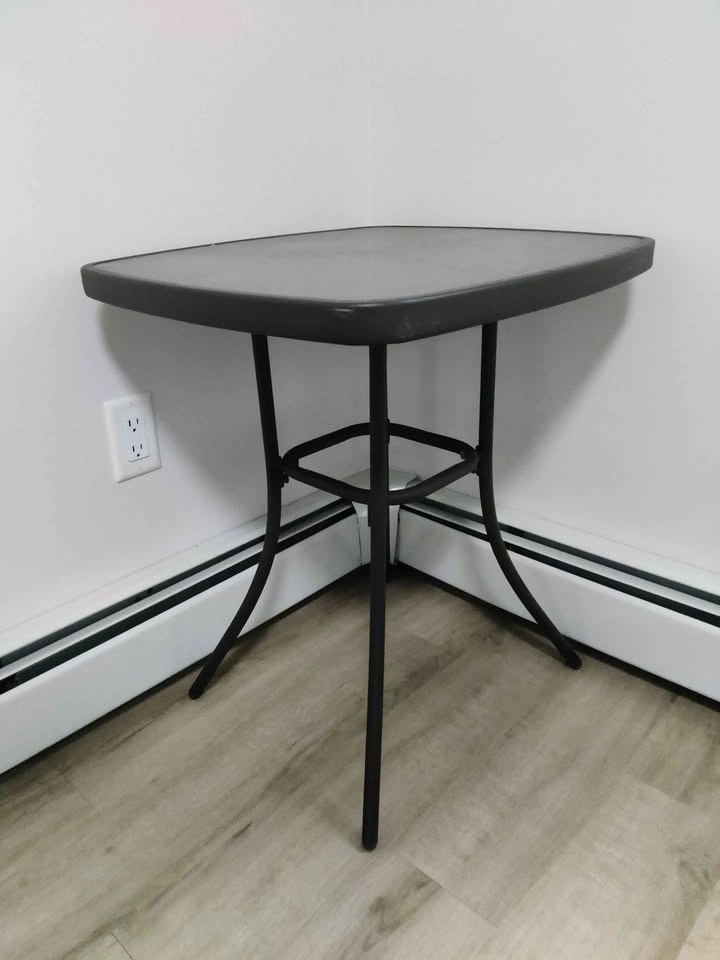 Glass Top Metal Corner Table - photo 2