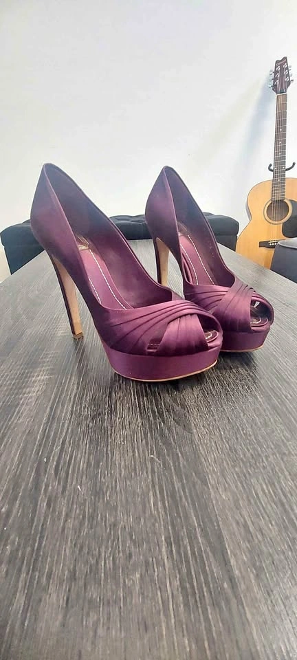 Christian Dior Satin Peep Toe Pumps - Size 37