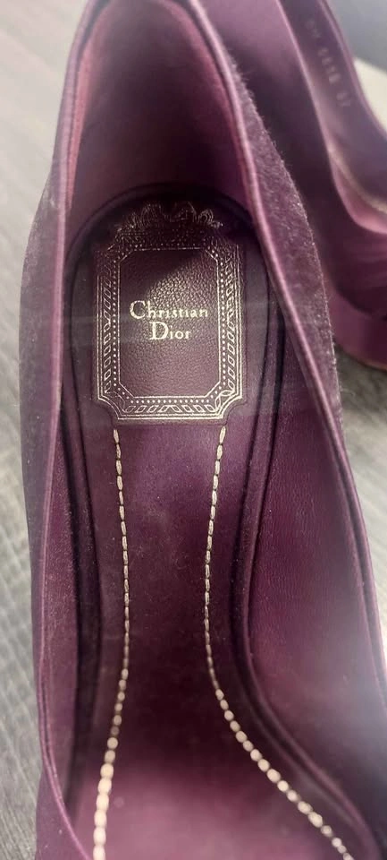 Christian Dior Satin Peep Toe Pumps - Size 37 - photo 3