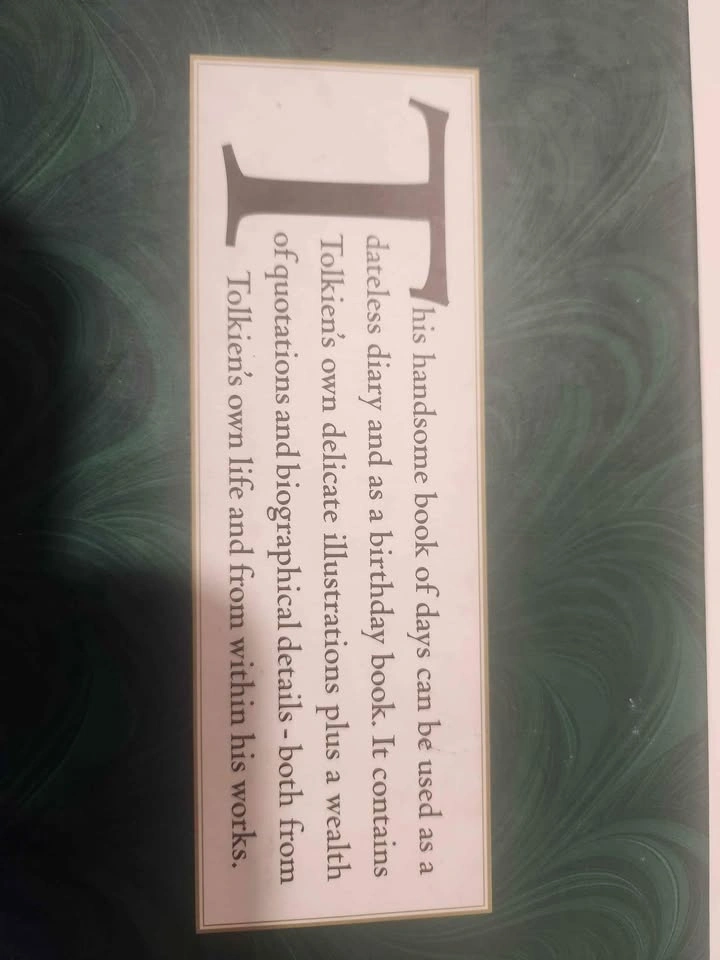 Lord of the Rings J.R.R. Tolkien Book of Days Hardcover - photo 3